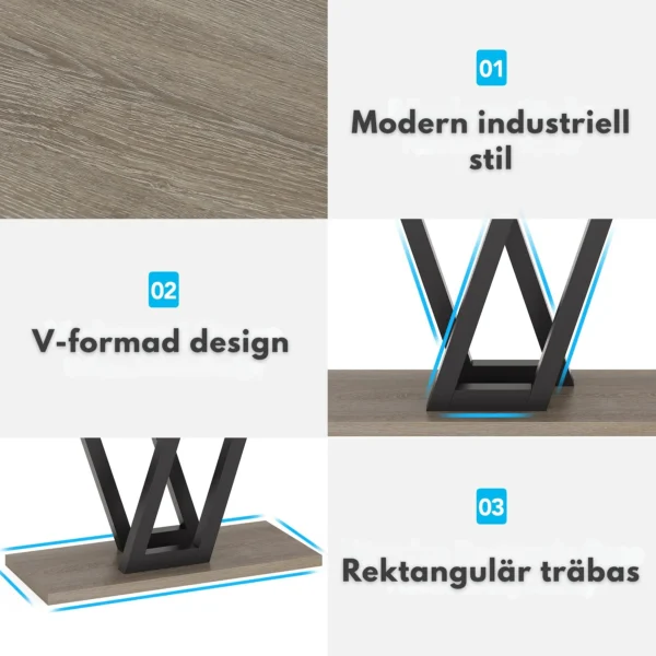 Modern skänk, sidobord eller avlastningsbord med unik metallram - 110 cm längd - Bild 5