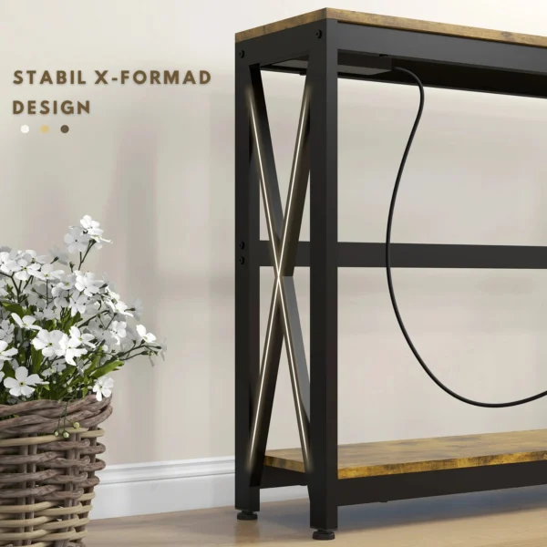 Industriell skänk, sidobord eller avlastningsbord med Laddstation - 100x24x75 cm - Bild 6