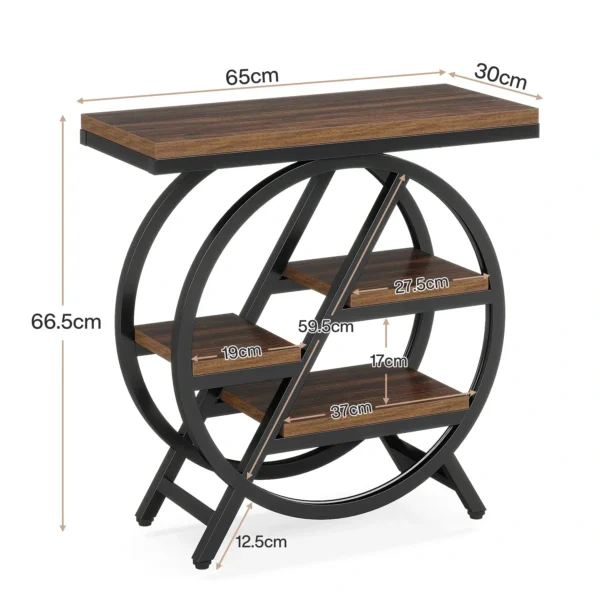 Sidobord/Nattduksbord med 4 hyllplan - Rustik & Industriell stil - Bild 10