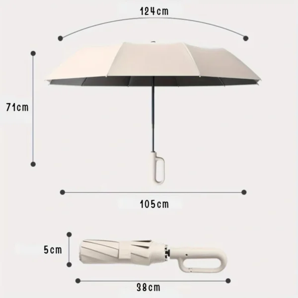 Vindtåligt paraply Borås - Diameter 105 cm - med automatiskt lås och handtag - Bild 29