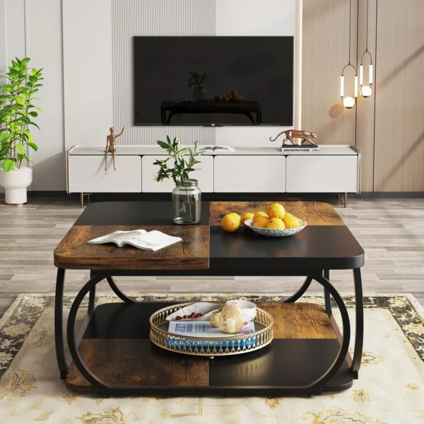Elegant Soffbord med förvaringshylla - 120x50x120 cm - Bild 12