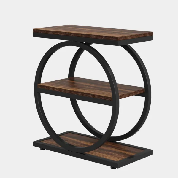 Sidobord/Nattduksbord med 3 hyllplan - Rustik & Industriell stil - Bild 7