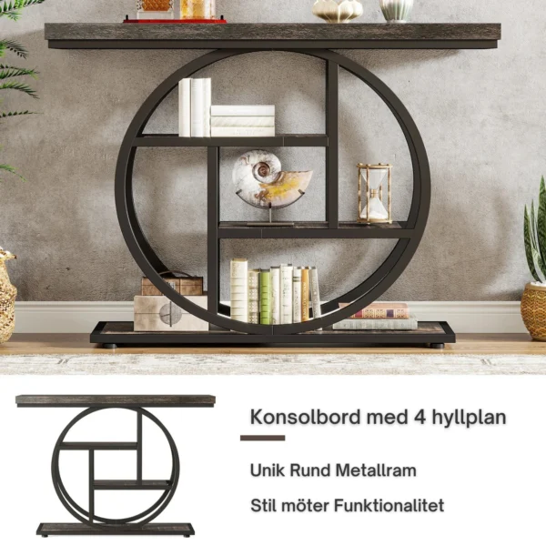 Unikt 4-plans Konsolbord, Skänk, Avlastningsbord i Industriell stil - 105 cm längd - Bild 4