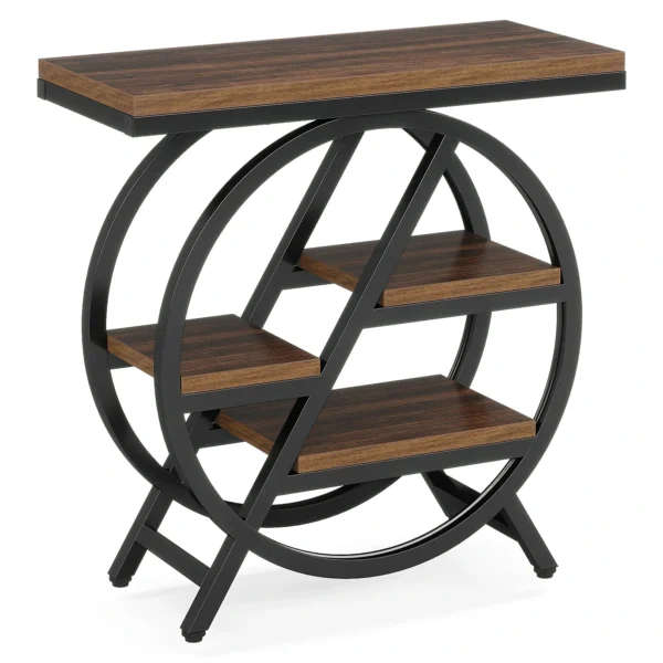 Sidobord/Nattduksbord med 4 hyllplan - Rustik & Industriell stil - Bild 11