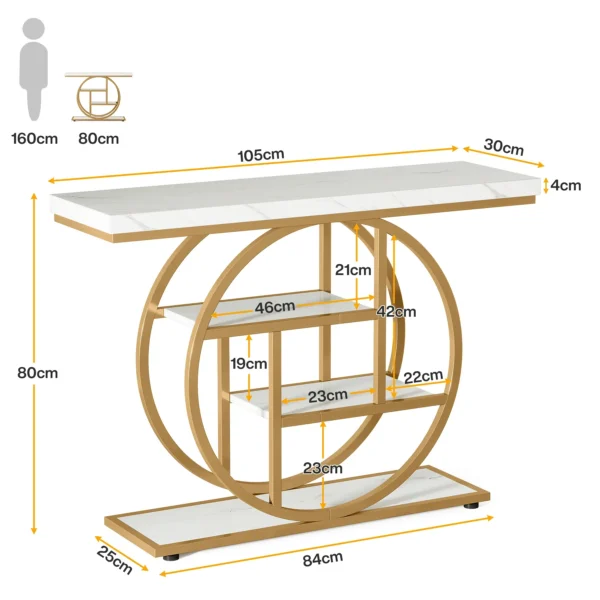 Unikt 4-plans Konsolbord, Skänk, Avlastningsbord i Industriell stil - 105 cm längd - Bild 13