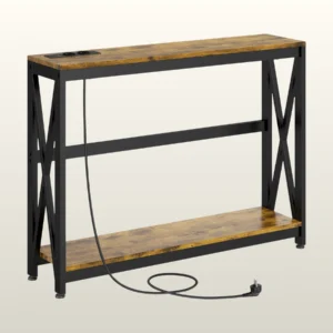 Industriell skänk, sidobord eller avlastningsbord med Laddstation - 100x24x75 cm