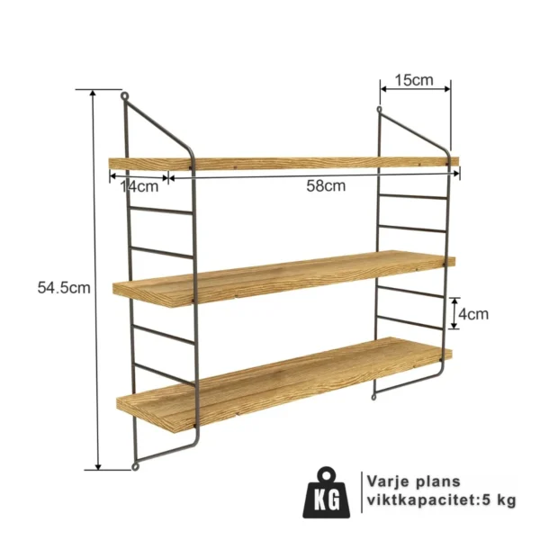 3-plans Vägghylla - Bild 15