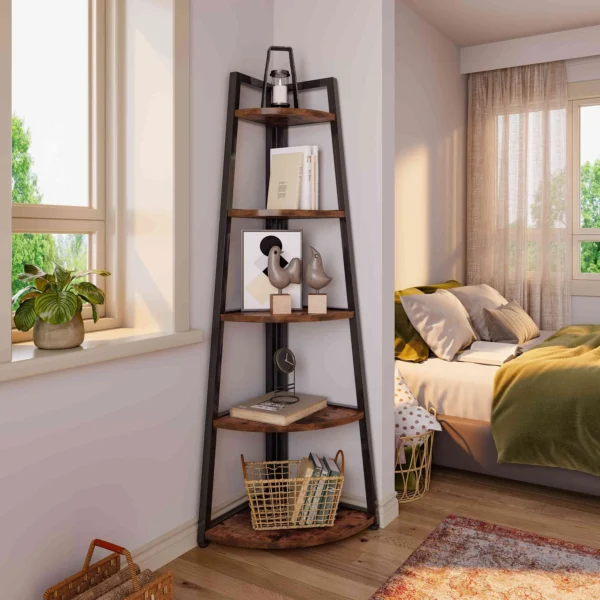 Elegant 5-plans Hörnbokhylla - Bild 8