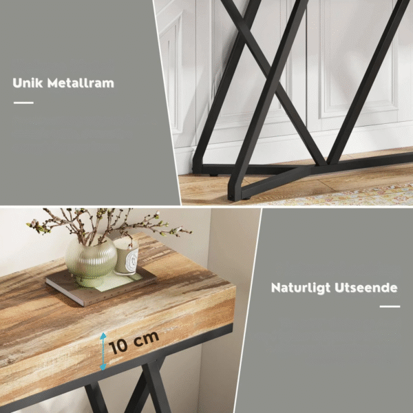Skänk, sidobord eller avlastningsbord med unik metallram - 140 cm längd - Bild 5