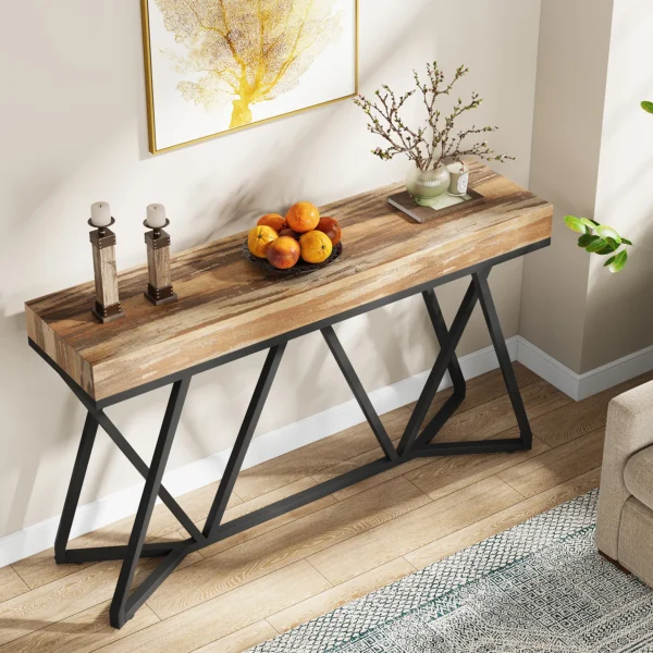 Skänk, sidobord eller avlastningsbord med unik metallram - 140 cm längd - Bild 7