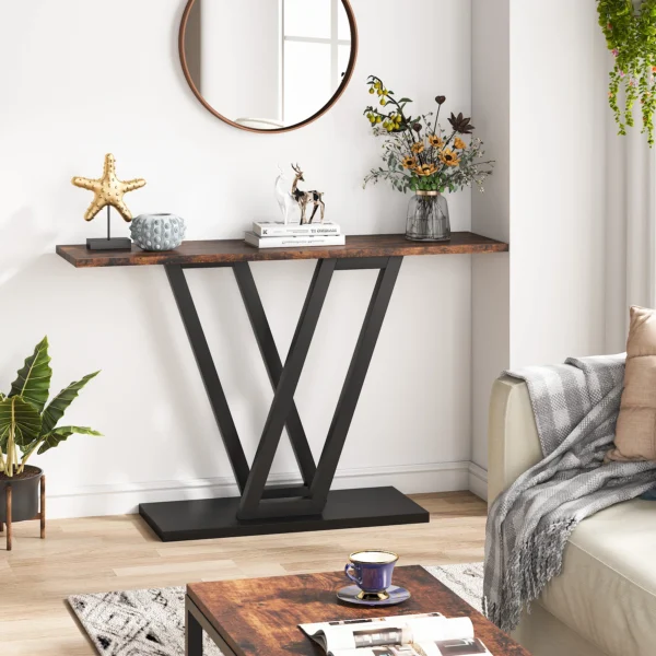 Modern skänk, sidobord eller avlastningsbord med unik metallram - 110 cm längd - Bild 6