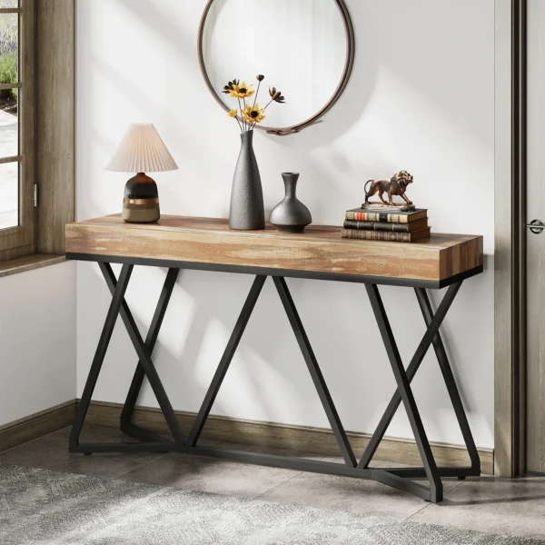 Skänk, sidobord eller avlastningsbord med unik metallram - 140 cm längd - Bild 4