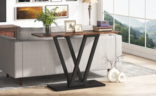 Modern skänk, sidobord eller avlastningsbord med unik metallram - 110 cm längd - Bild 9
