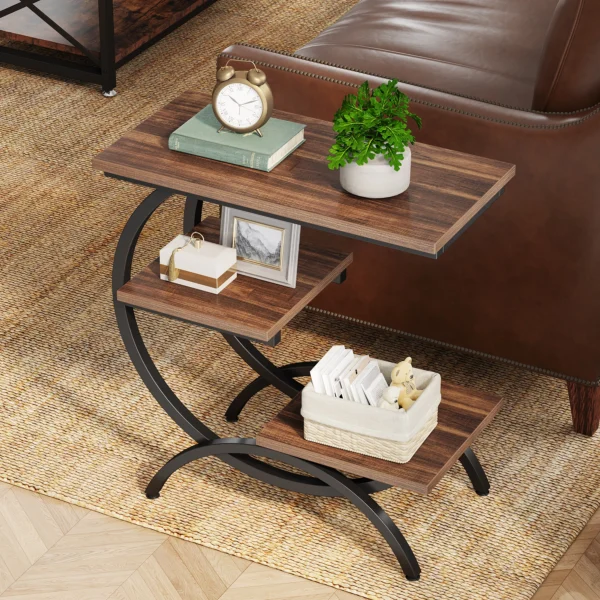 Elegant C-format Sidobord med 3 hyllplan - Bild 5