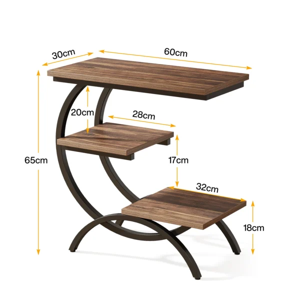 Elegant C-format Sidobord med 3 hyllplan - Bild 10