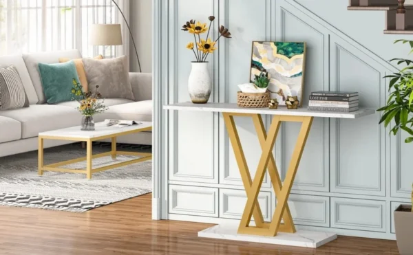 Modern skänk, sidobord eller avlastningsbord med unik metallram - 110 cm längd - Bild 14