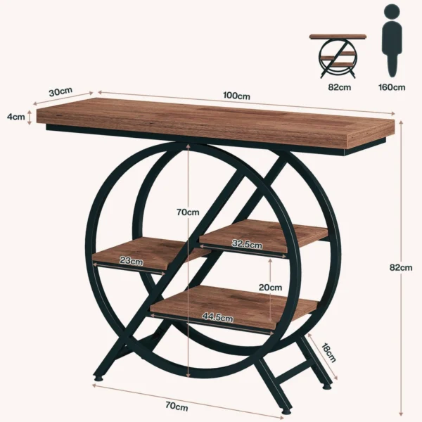 Unik skänk, sidobord eller avlastningsbord i industriell stil - 100 cm längd - Bild 12