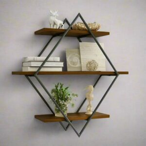 Geometrisk Diamant Vägghylla - 50 x 50 cm