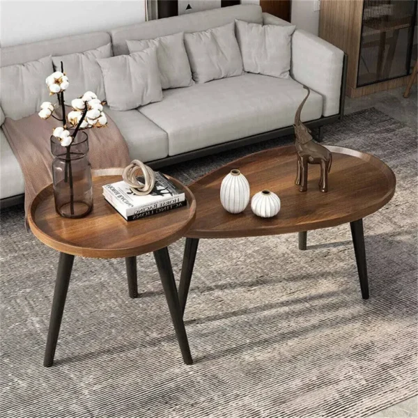 Elegant 2-i-1 Soffbord - Runt och Ovalt