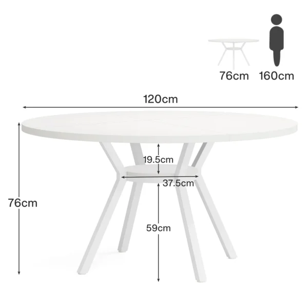 Unikt Runt Matsalsbord med förvaringshylla - Ø120cm - Bild 9