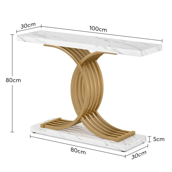 Elegant skänk, sidobord eller avlastningsbord med unik metallram - 100 cm längd - Bild 17