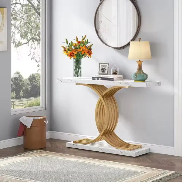 Elegant skänk, sidobord eller avlastningsbord med unik metallram - 100 cm längd - Bild 14
