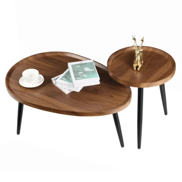 Elegant 2-i-1 Soffbord - Runt och Ovalt - Bild 6