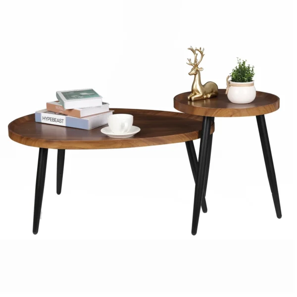 Elegant 2-i-1 Soffbord - Runt och Ovalt - Bild 5