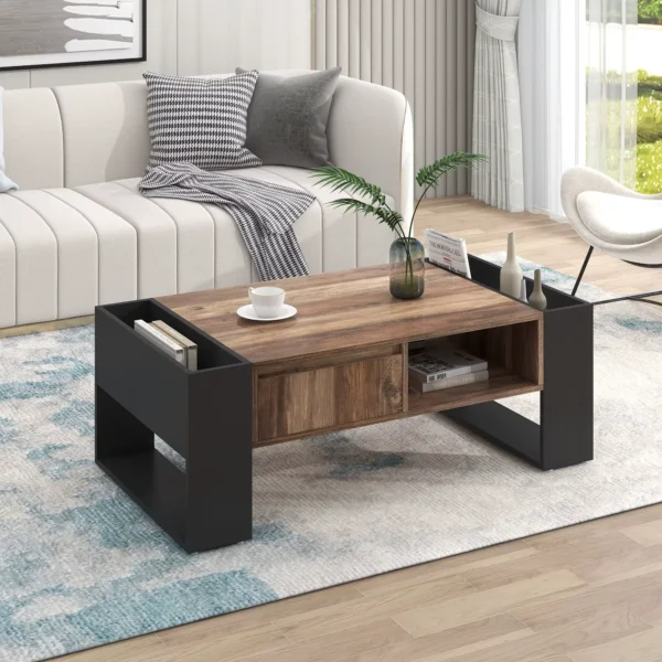 Robust Soffbord - Industriell stil - 111 cm längd