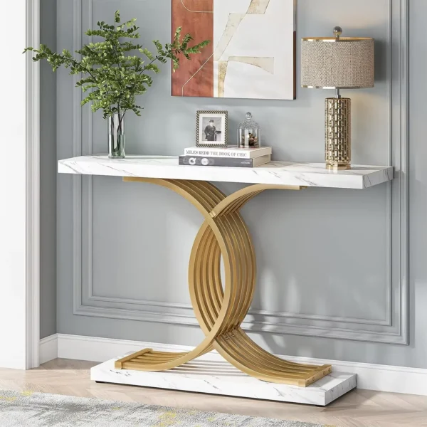 Elegant skänk, sidobord eller avlastningsbord med unik metallram - 100 cm längd - Bild 13