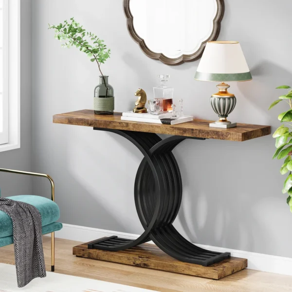 Elegant skänk, sidobord eller avlastningsbord med unik metallram - 100 cm längd - Bild 4