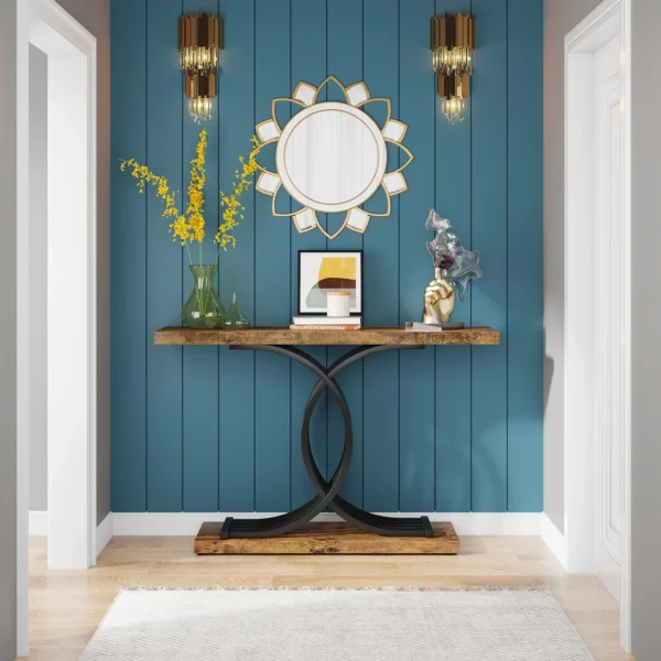 Elegant skänk, sidobord eller avlastningsbord med unik metallram - 100 cm längd - Bild 2