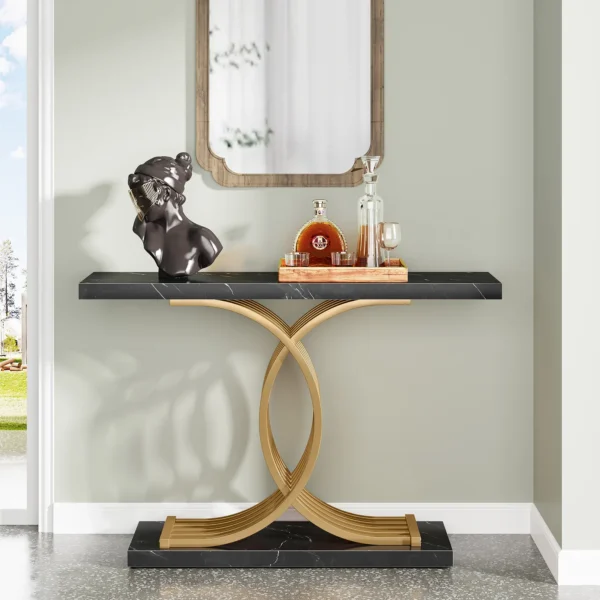 Elegant skänk, sidobord eller avlastningsbord med unik metallram - 100 cm längd - Bild 9