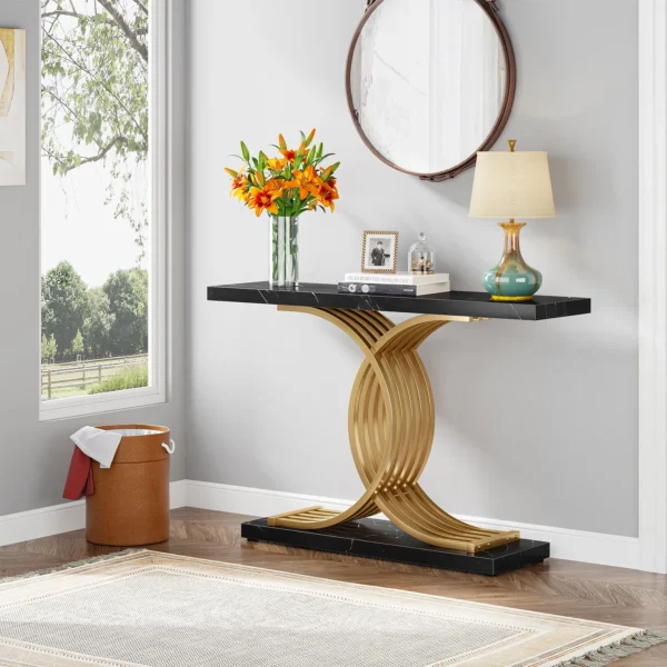 Elegant skänk, sidobord eller avlastningsbord med unik metallram - 100 cm längd - Bild 12