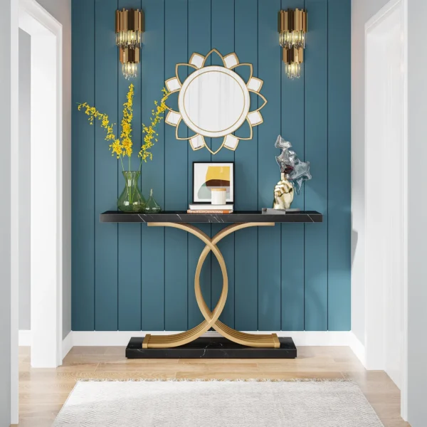 Elegant skänk, sidobord eller avlastningsbord med unik metallram - 100 cm längd - Bild 7