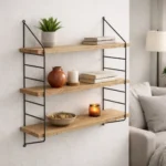 Vacker och Stilren Vägghylla med 3 Hyllplan