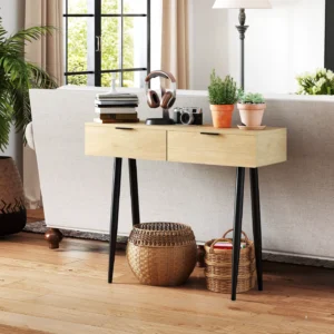 Elegant Konsolbord, Sidobord eller Avlastningsbord med Metallben – 100 cm längd