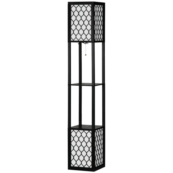Unik Golvlampa med 2 hyllplan - 26x26x156 cm - Bild 9