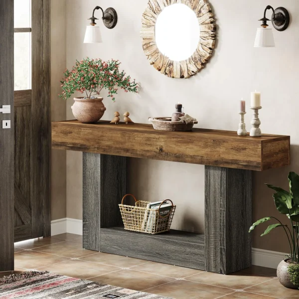 Rustik skänk, sidobord eller avlastningsbord i lantlig stil – 160 cm längd - Bild 2