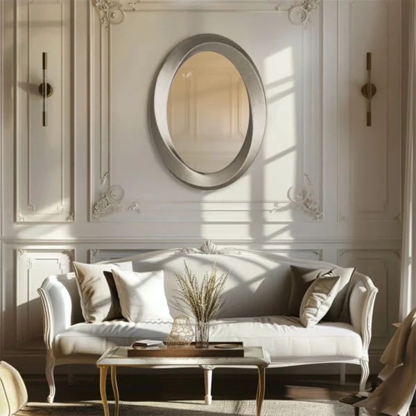 Antik Oval Spegel – Elegant Barock Väggdekoration - 60x80 cm - Bild 3