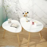2-i-1 Ovala Soffbord/Sidobord – 76 och 63 cm längd