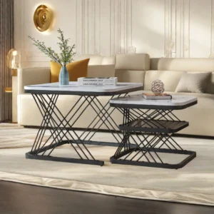 Unikt 2-i-1 Soffbord/Sidobord – 60 och 45 cm