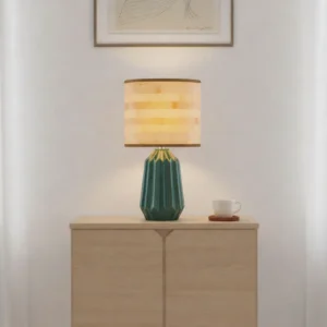 Retro Bordslampa i Grön Keramik