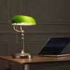 Klassisk Retro Bankirlampa med Dragströmbrytare - Grön Skärm