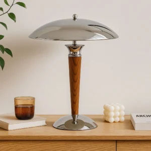 Retro Borslampa i Trä & Metall - Bauhaus & Skandinavisk Design | ScanDesign