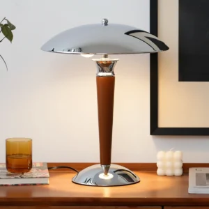 Retro Borslampa i Trä & Metall - Bauhaus & Skandinavisk Design