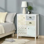 Vintage Byrå med Mönstrade Fronter - 2 Lådor & 3 Luckor