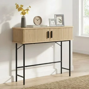 Retro Vintage Konsolbord med Skjutdörrar – 100 cm