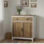 Skänk med Rustik Träkänsla och Vit Finish – 78,5 × 39 × 89,4 cm