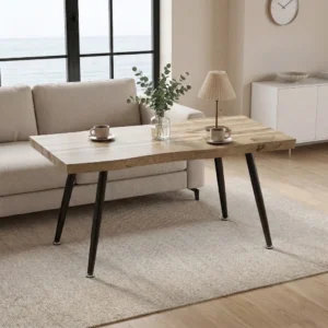 Elegant Soffbord i Naturlig Ekfinish – Nordisk Design - 100x50x45 cm